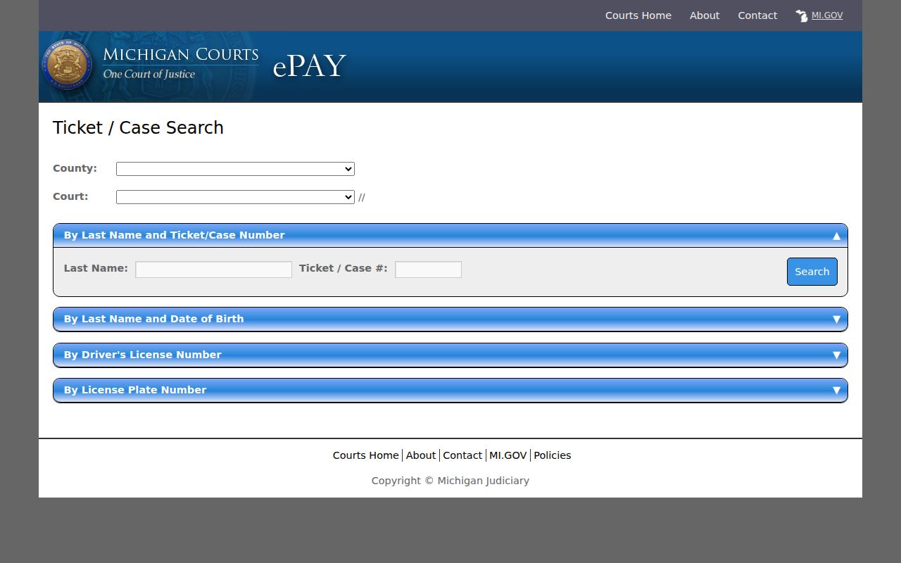 Gogebic County criminal court cases in the D98 ticket and case search