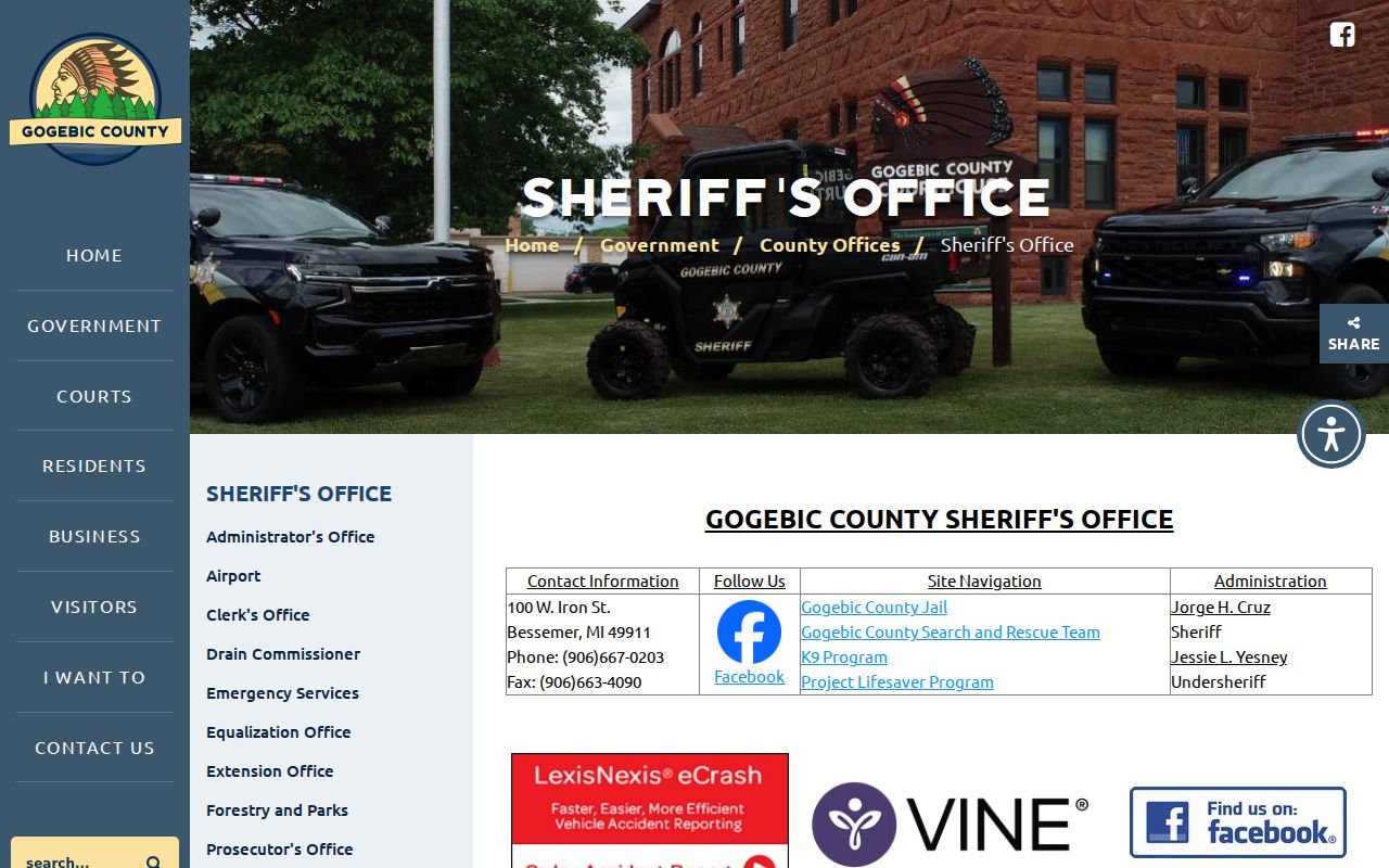 Gogebic County Sheriff criminal warrant records
