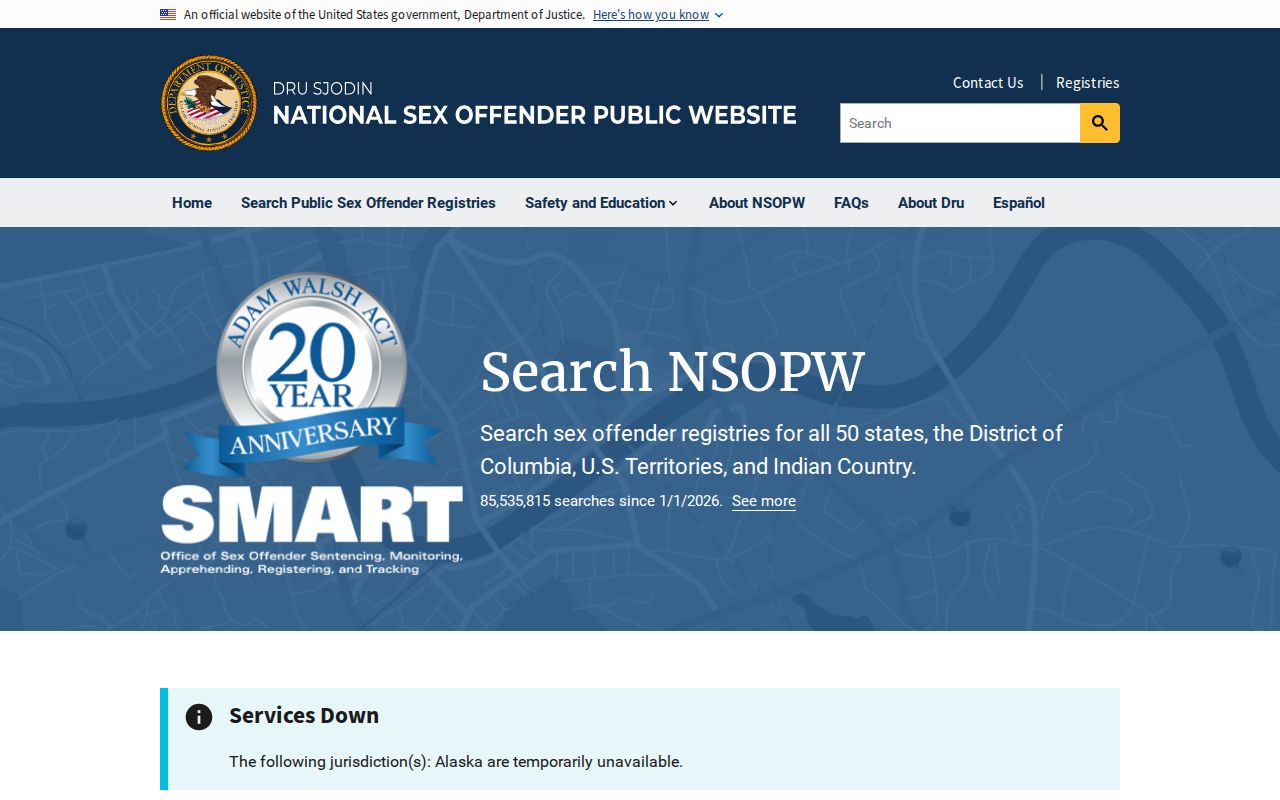 National registry layer for a Gogebic County sex offender search